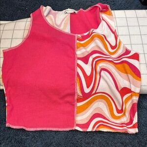 Colorful Swirl Pattern Crop Top